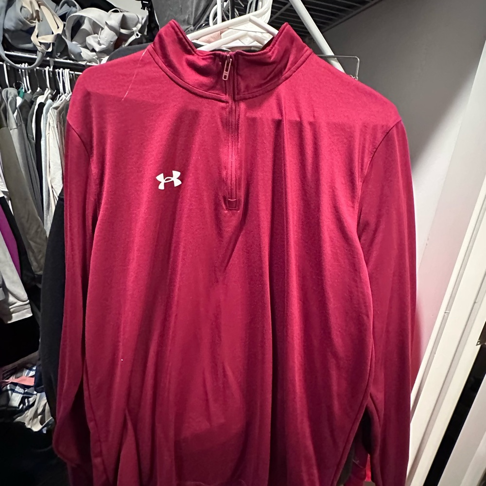Under Armour Maroon Half-Zip Pullover Shirt